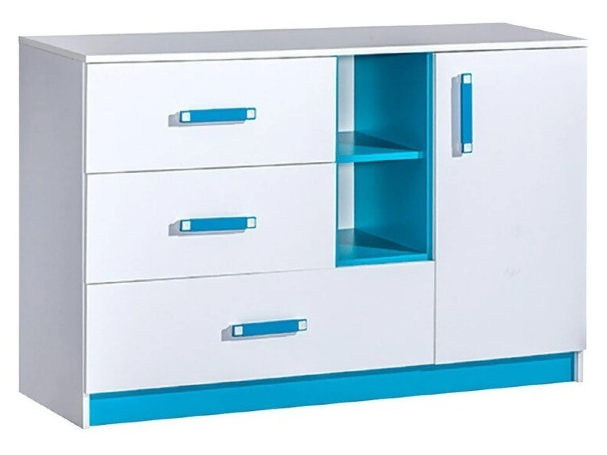 Kommode Sorviru 101 (Hvid + Turkis)