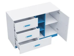 Kommode Sorviru 101 (Hvid + Turkis)