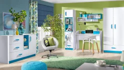 Kommode Sorviru 101 (Hvid + Turkis)