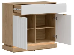 Kommode Teselbu 102 (Hvid + Egetræ)