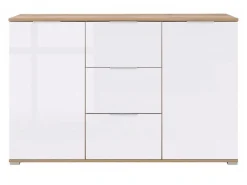 Kommode Tivetra 101 (Wotan eg + Glansfuld hvid)