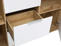 Kommode Tivetra 101 (Wotan eg + Glansfuld hvid)
