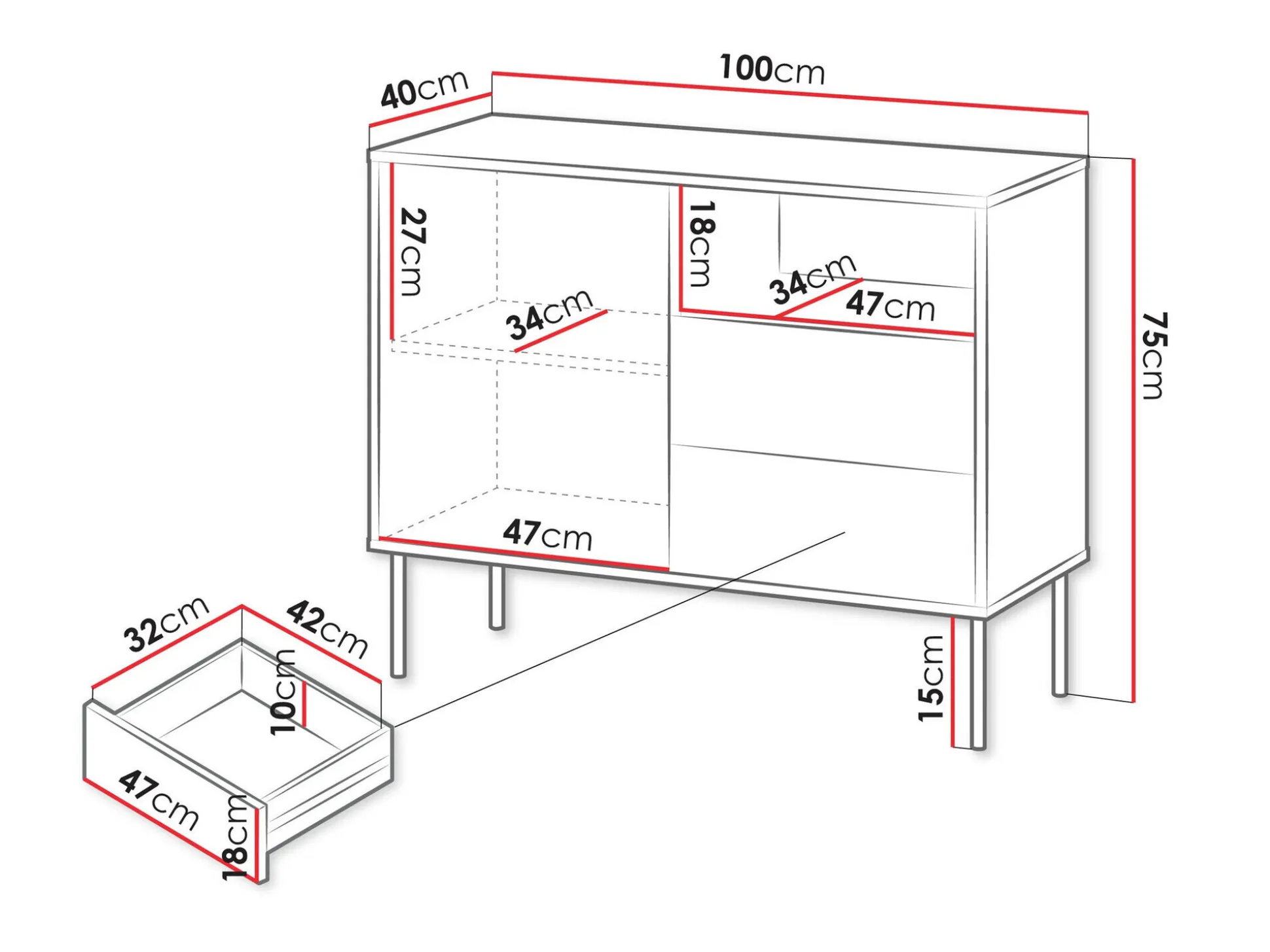 Kommode Tolete 100 (Beige)
