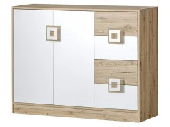 Kommode Tolfere 100 (Lys eg + Hvid)