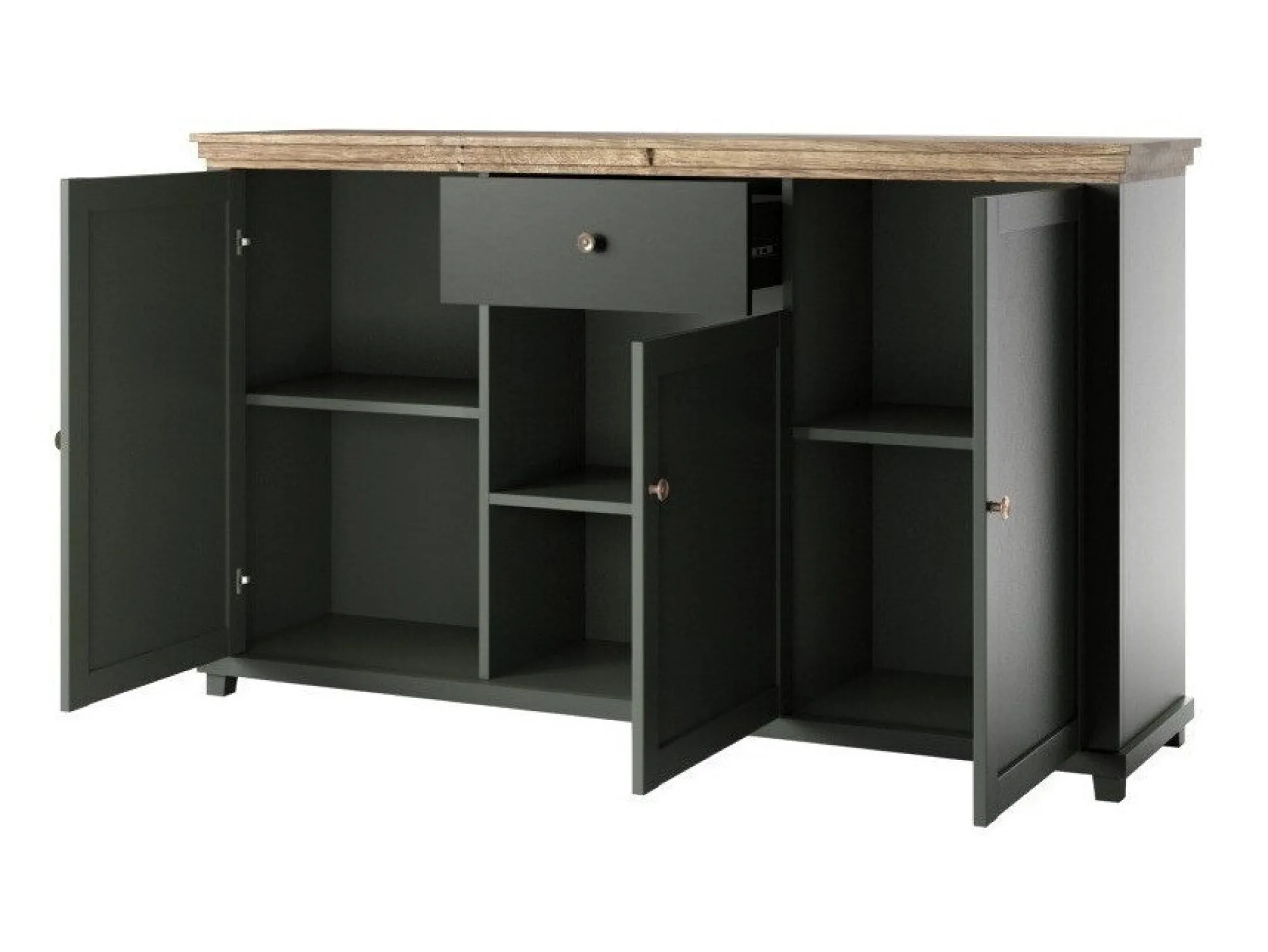 Kommode Tolnue 106 (Mørkegrøn + Lefkas eg)