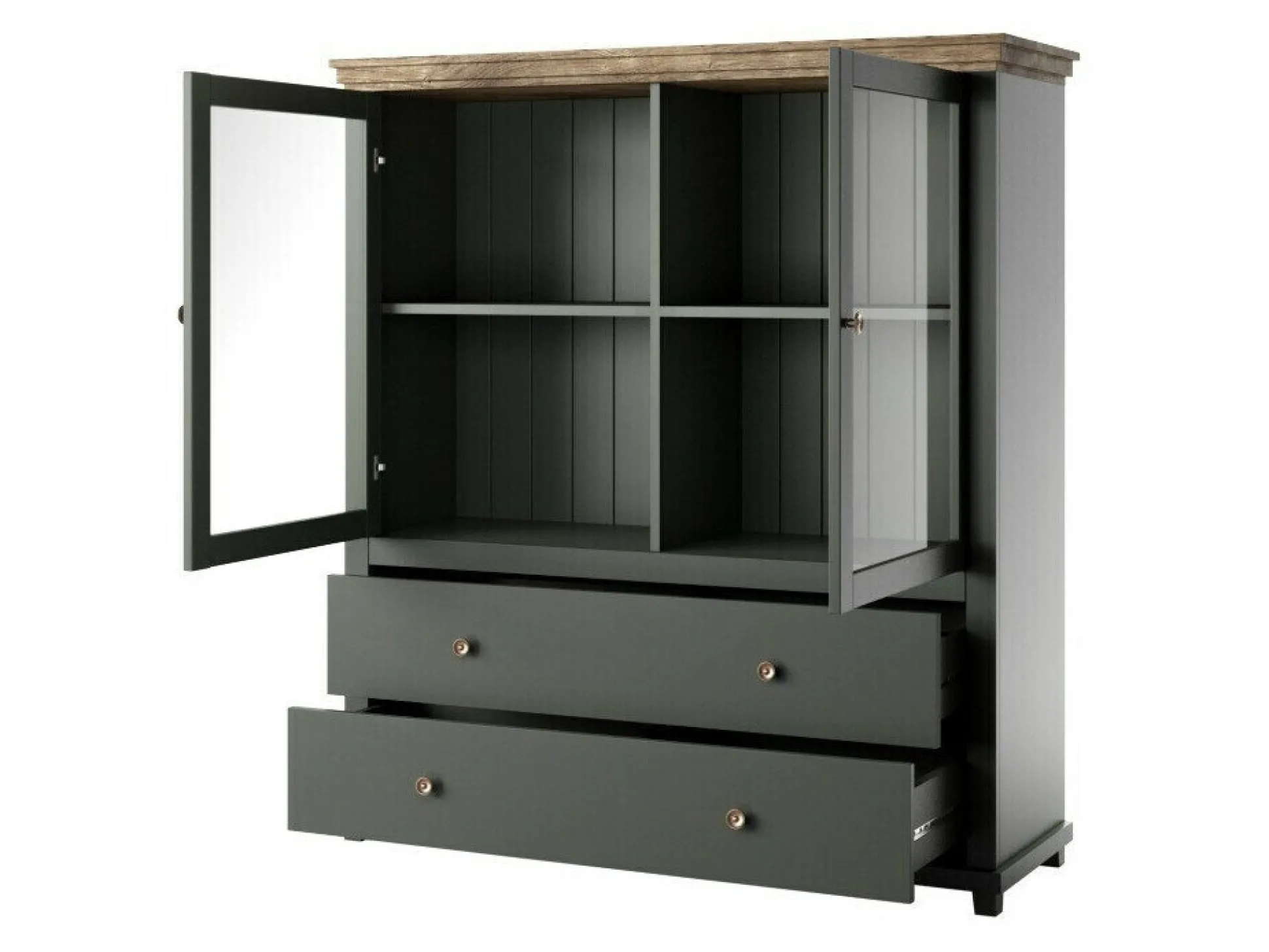 Kommode Tolnue 105 (Mørkegrøn + Lefkas eg)