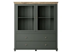 Kommode Tolnue 105 (Mørkegrøn + Lefkas eg)