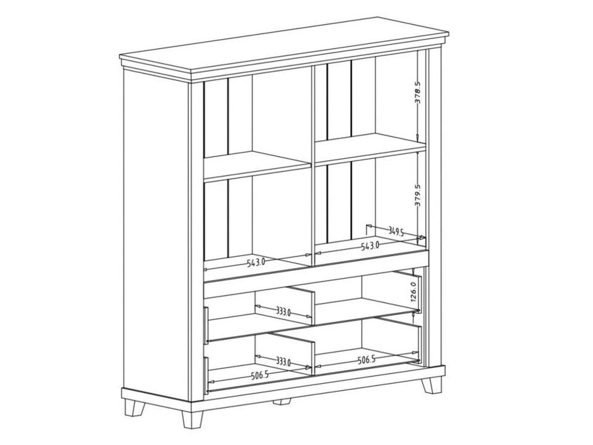 Kommode Tolnue 105 (Mørkegrøn + Lefkas eg)