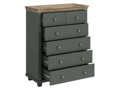 Kommode Tolnue 121 (Mørkegrøn + Lefkas eg)