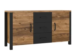 Kommode Tornua 103 (Mørk gran + Mat sort)