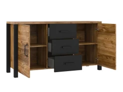 Kommode Tornua 103 (Mørk gran + Mat sort)