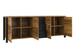 Kommode Tornua 109 (Mørk gran + Mat sort)