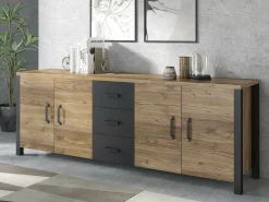 Kommode Tornua 109 (Mørk gran + Mat sort)