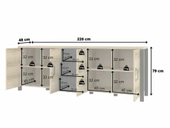 Kommode Tornua 109 (Mørk gran + Mat sort)