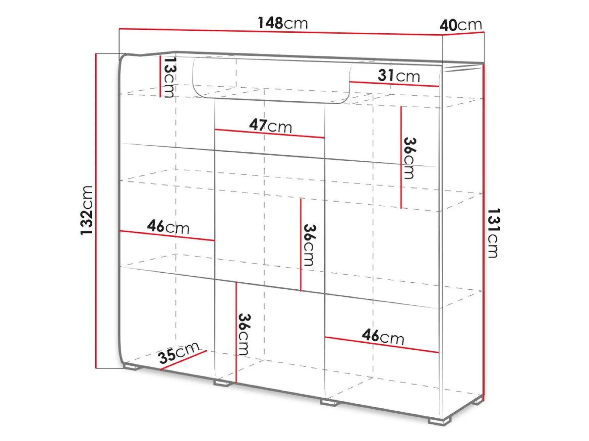 Kommode Torsone 112 (Hvid + Glansfuld hvid + San remo eg)