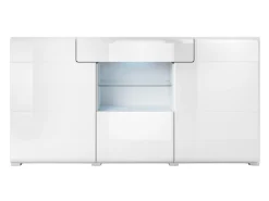 Kommode Torsone 108 (Hvid + Glansfuld hvid)