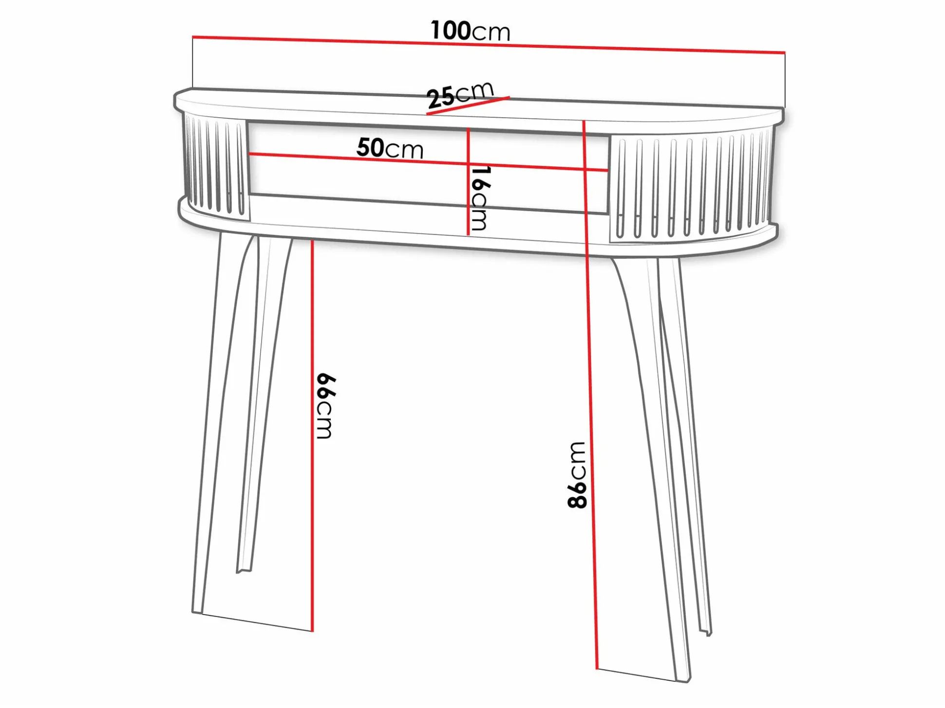 Konsolbord Vitum I (Gylden + Hvid)