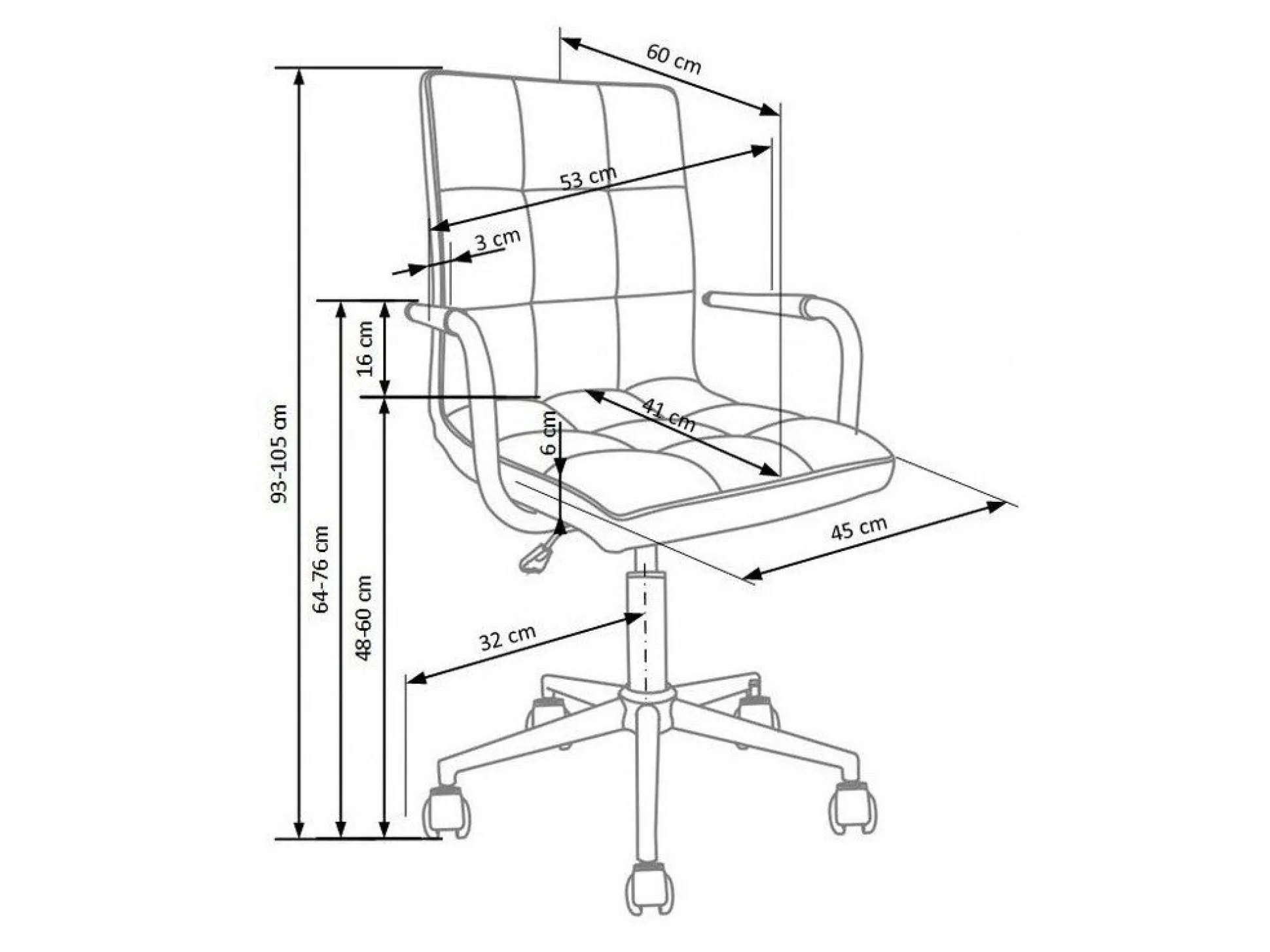 Kontorstol Houston 1198 (Grå + Sølv)