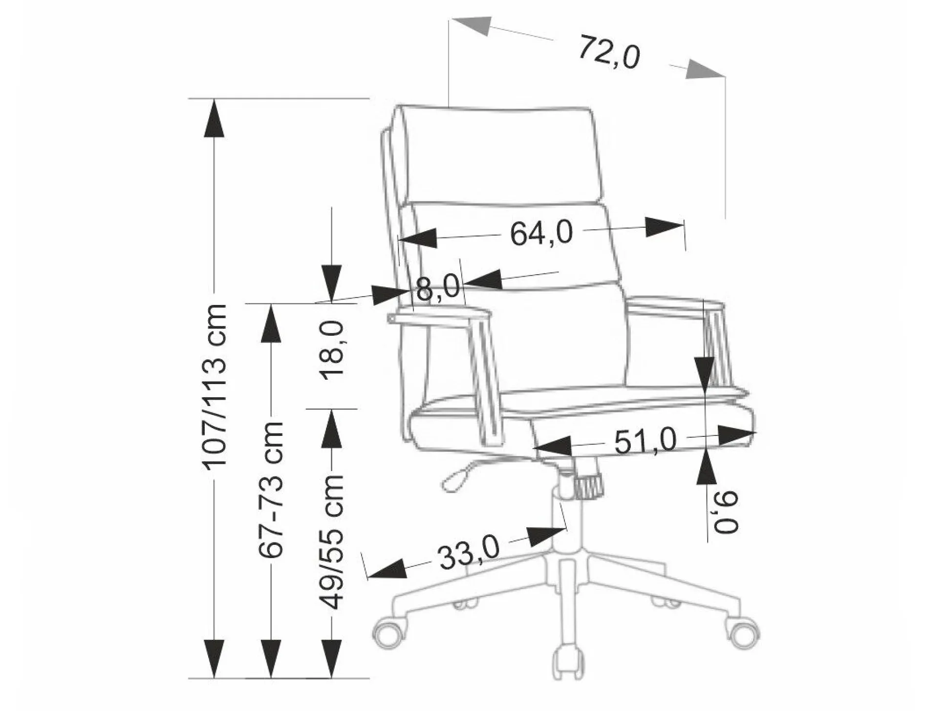 Kontorstol Houston 2001 (Sort)