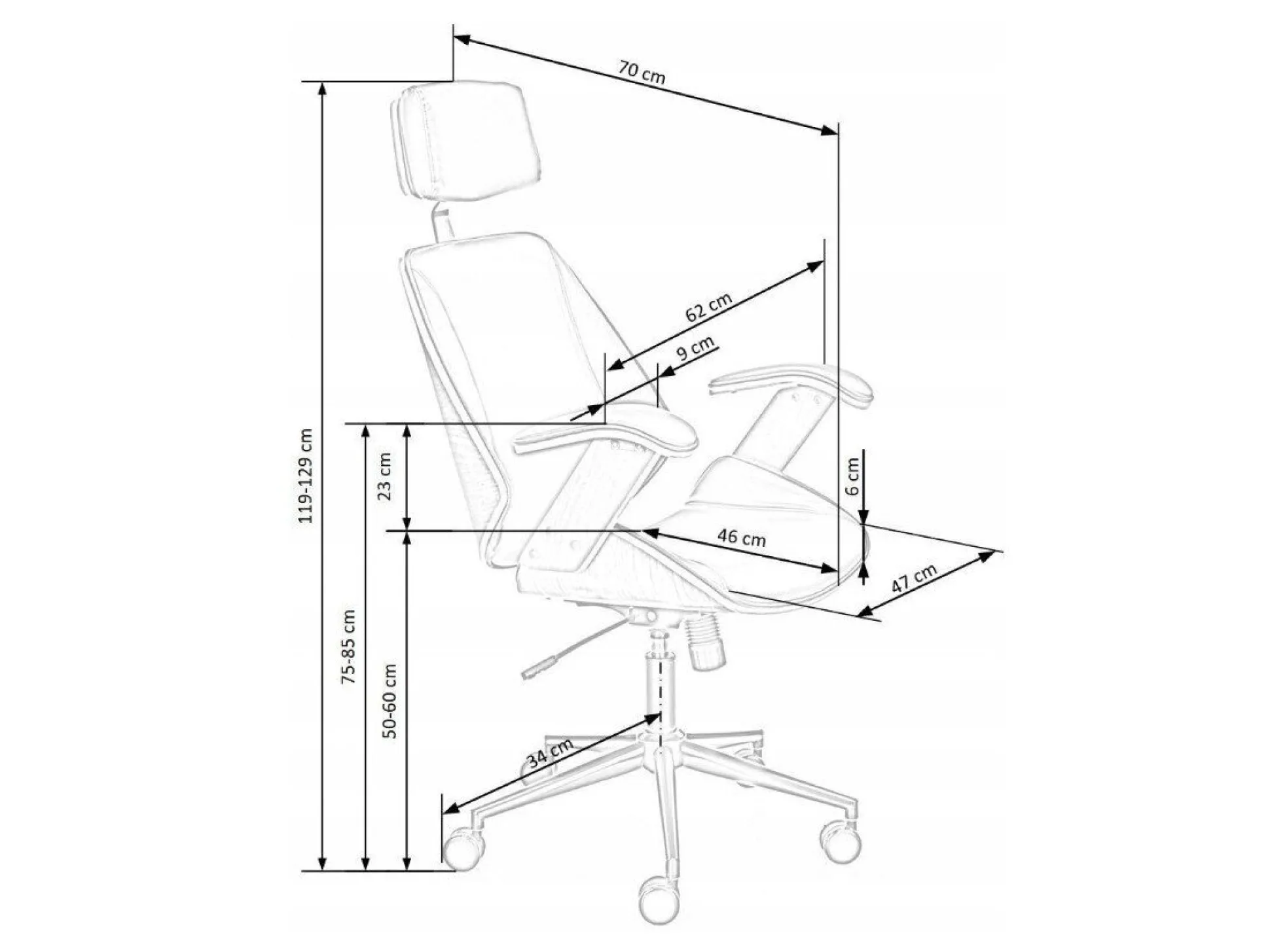 Kontorstol Houston 1490 (Sort + Nød)