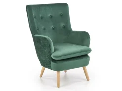 Lænestol Houston 838 (Mørkegrøn + Lyst træ)