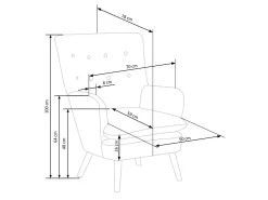 Lænestol Houston 838 (Mørkegrøn + Lyst træ)