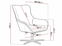 Lænestol Kingston 136 (Velluto 2 + Velluto 20)