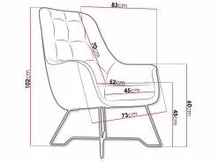 Lænestol Kingston 135 (Velluto 02)
