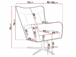 Lænestol Marana 100 (Velluto 10)