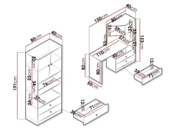 Møbelsæt Almira 115 (Artisan eg + Hvid)