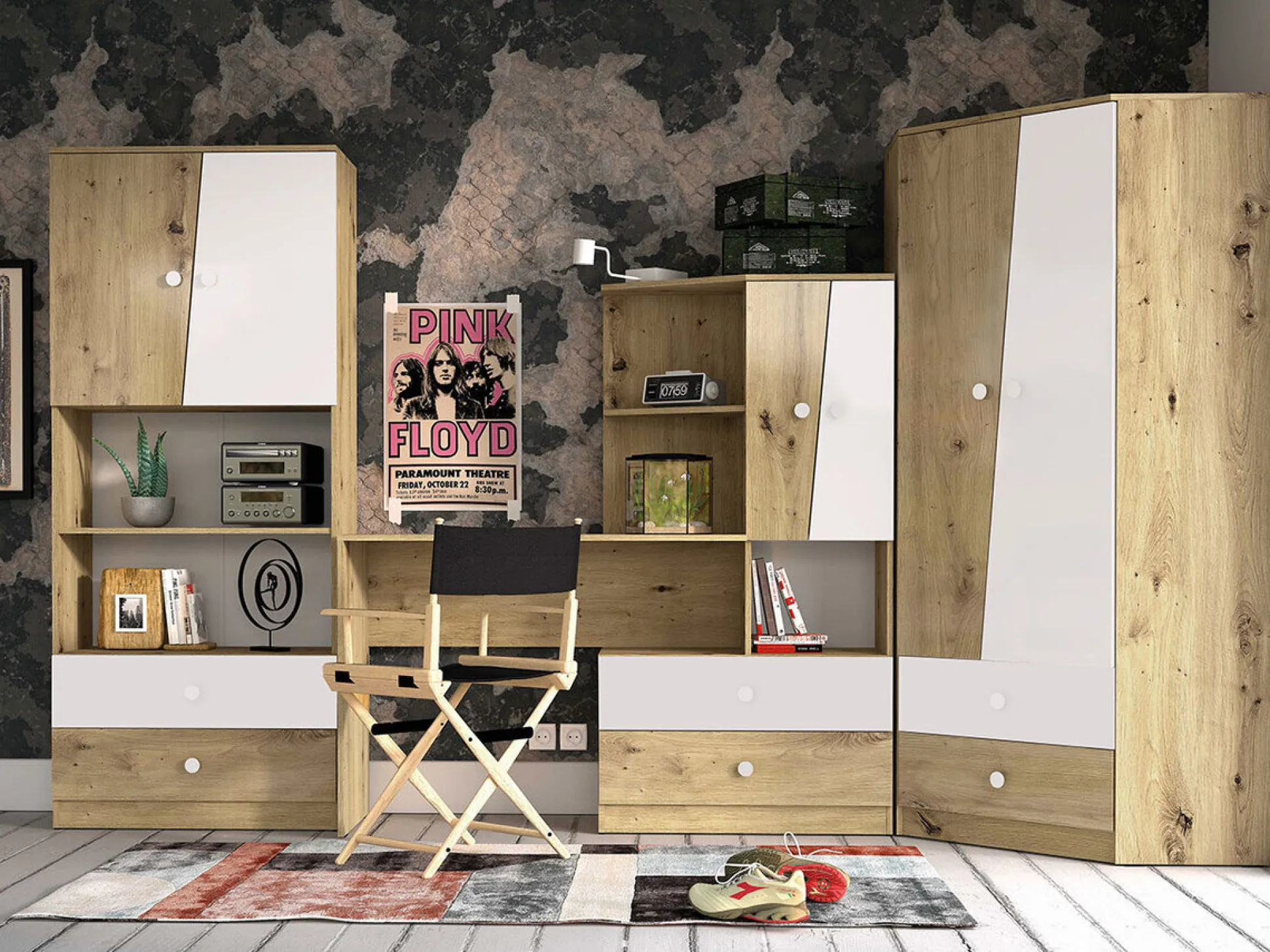 Møbelsæt Almira 116 (Artisan eg + Hvid)