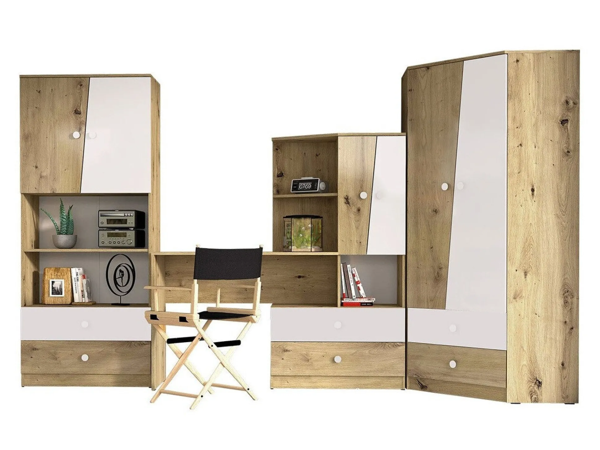 Møbelsæt Almira 116 (Artisan eg + Hvid)