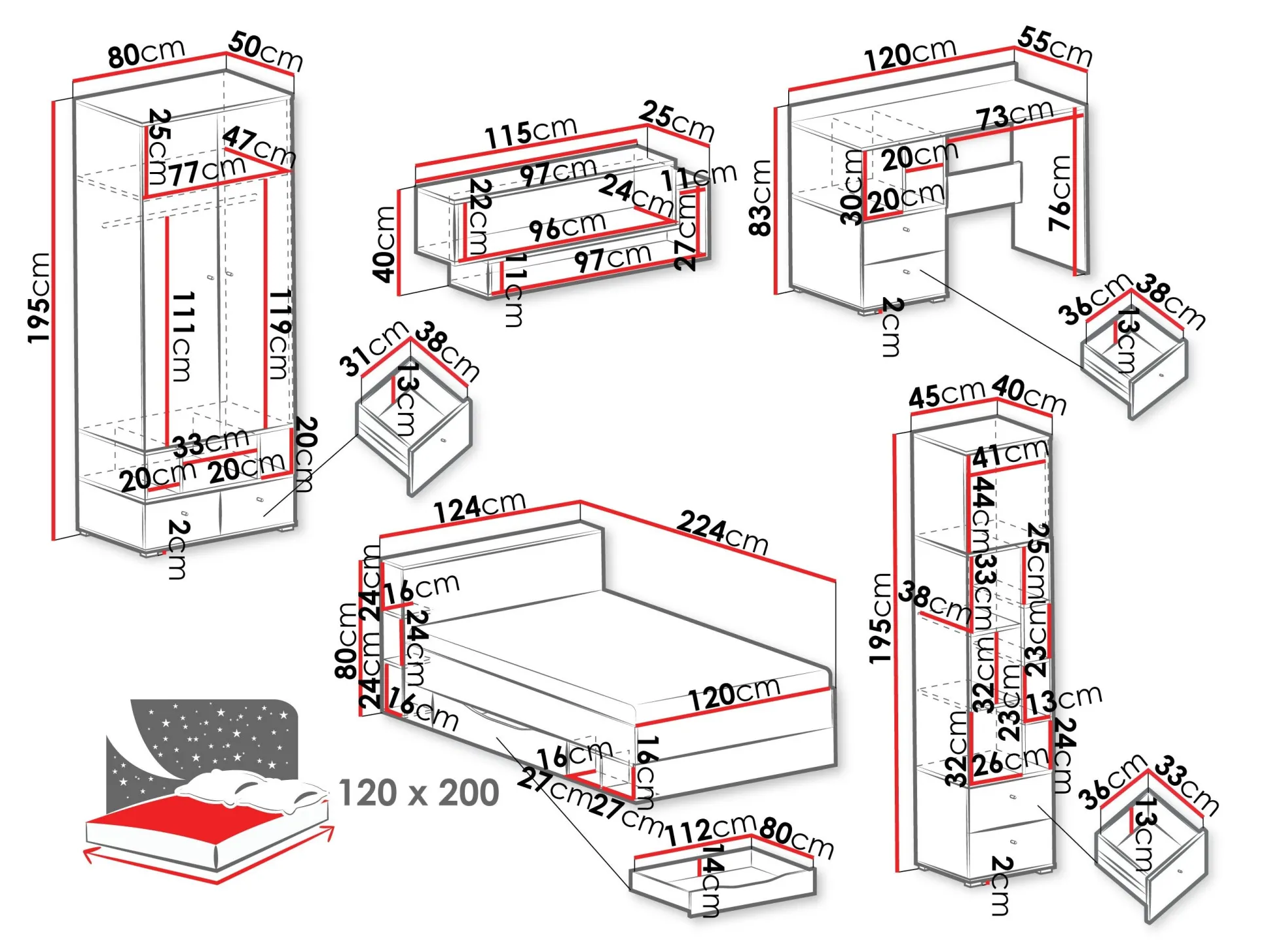 Møbelsæt Ciravie 108