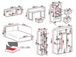 Møbelsæt Fiosono 114 (Beige + Lys eg)