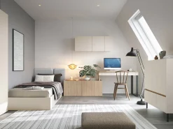 Møbelsæt Fiosono 115 (Beige + Lys eg)