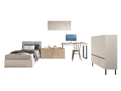 Møbelsæt Fiosono 115 (Beige + Lys eg)