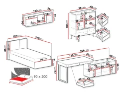Møbelsæt Fiosono 115 (Beige + Lys eg)