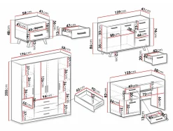 Møbelsæt Rosa I (Blå)