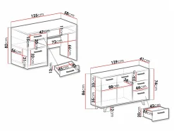 Møbelsæt Rosa (Lilla)