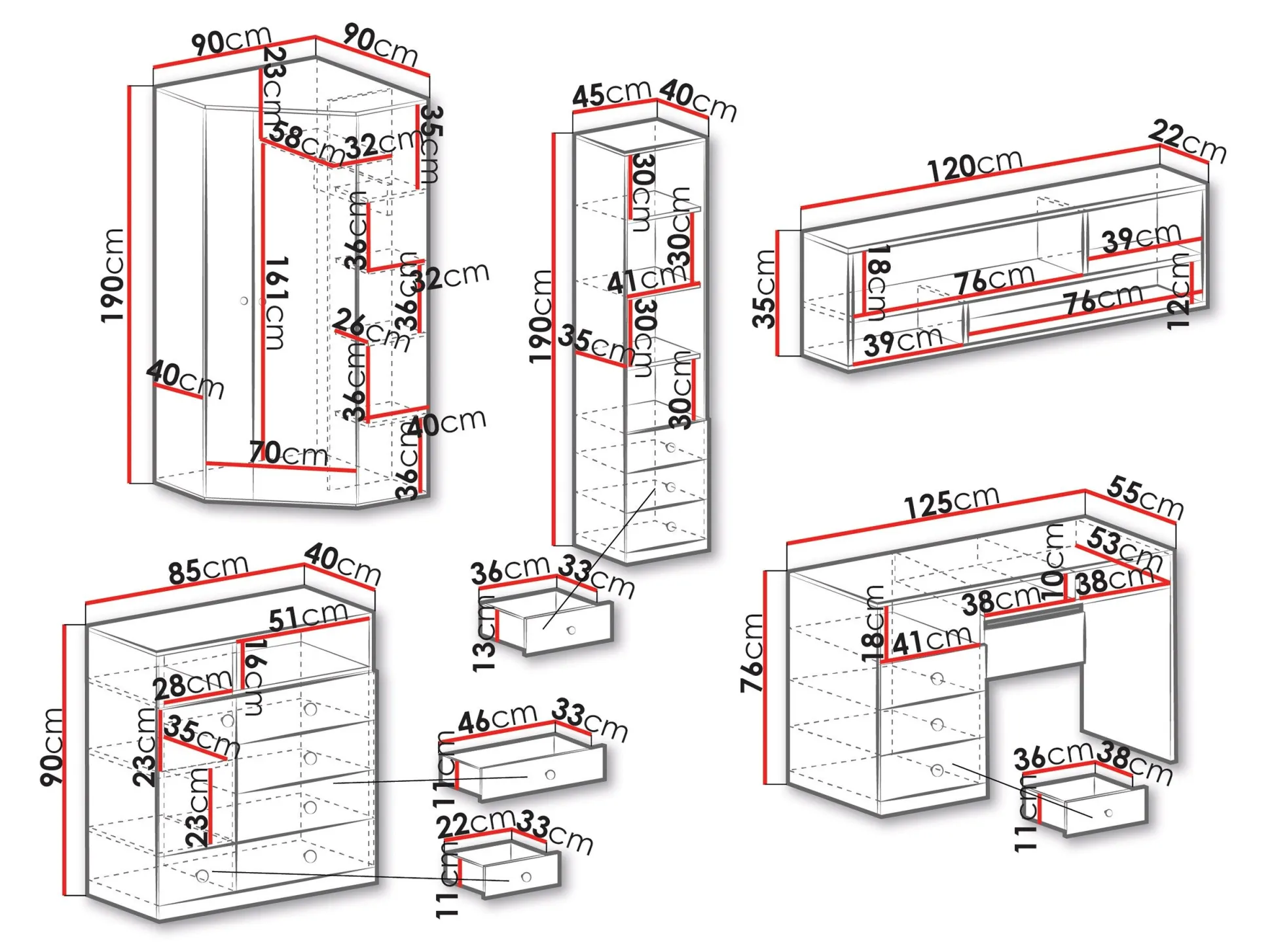 Møbelsæt Tesmonu 117