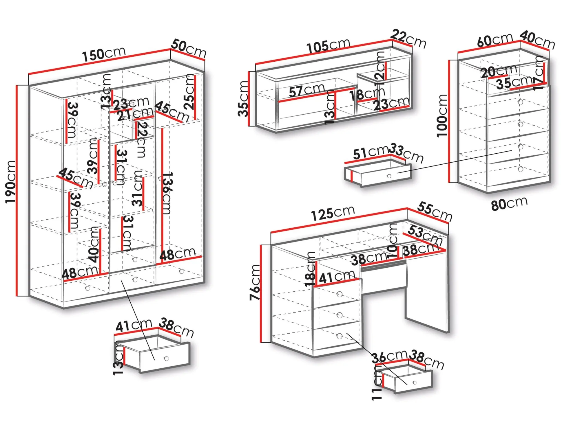 Møbelsæt Tesmonu 115