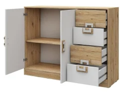 Møbelsæt Tolfere 107 (Lys eg + Hvid)