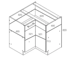Modulhjørneskab Mode Beech 118