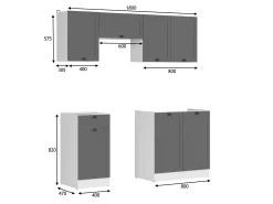 Modulkøkkensæt Classic Grey 118