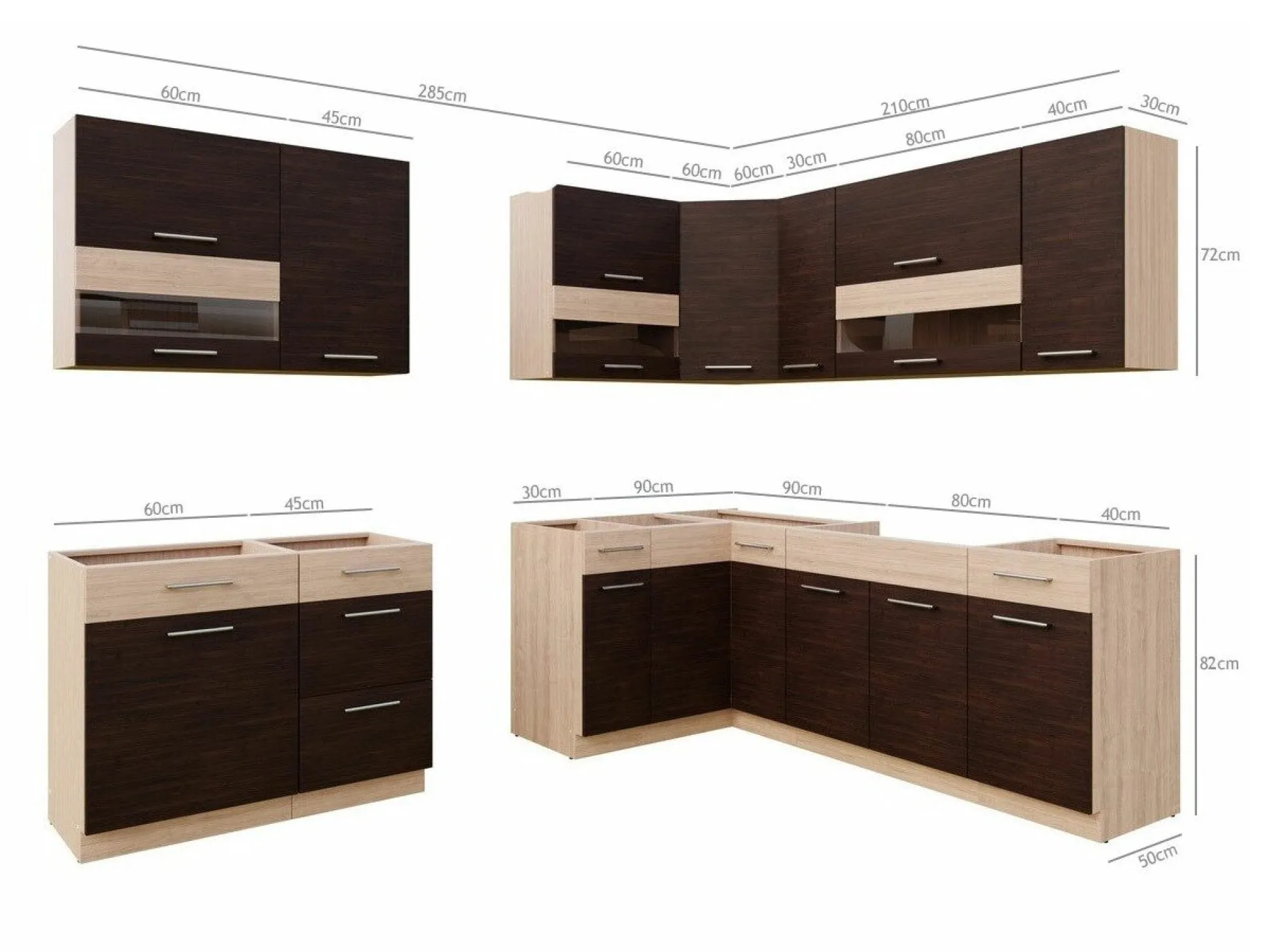 Modulkøkkensæt Mode Dark 130