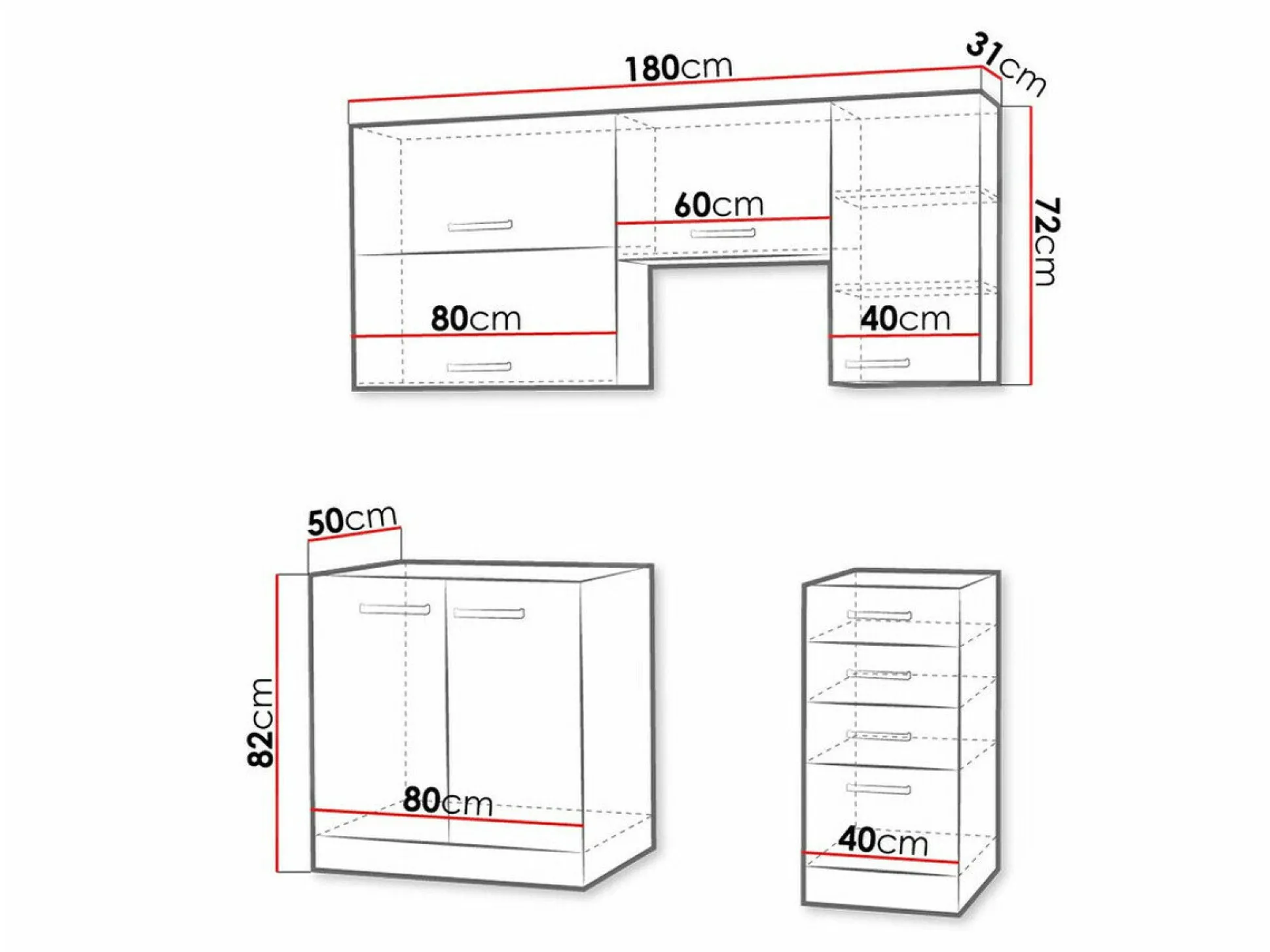 Modulkøkkensæt Multi Grey 125