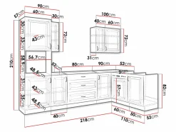 Modulkøkkensæt Retro Grey 148