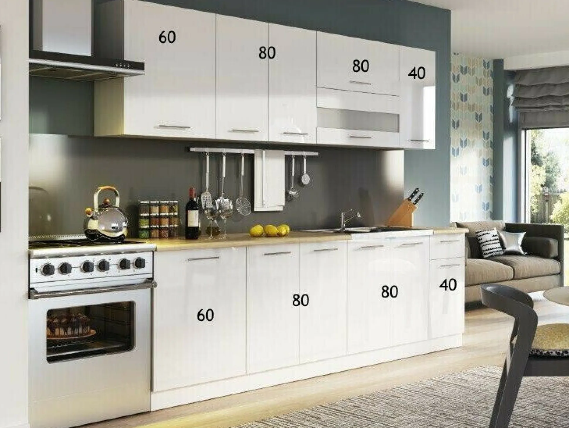 Modulkøkkensæt Tiffa Grey 108