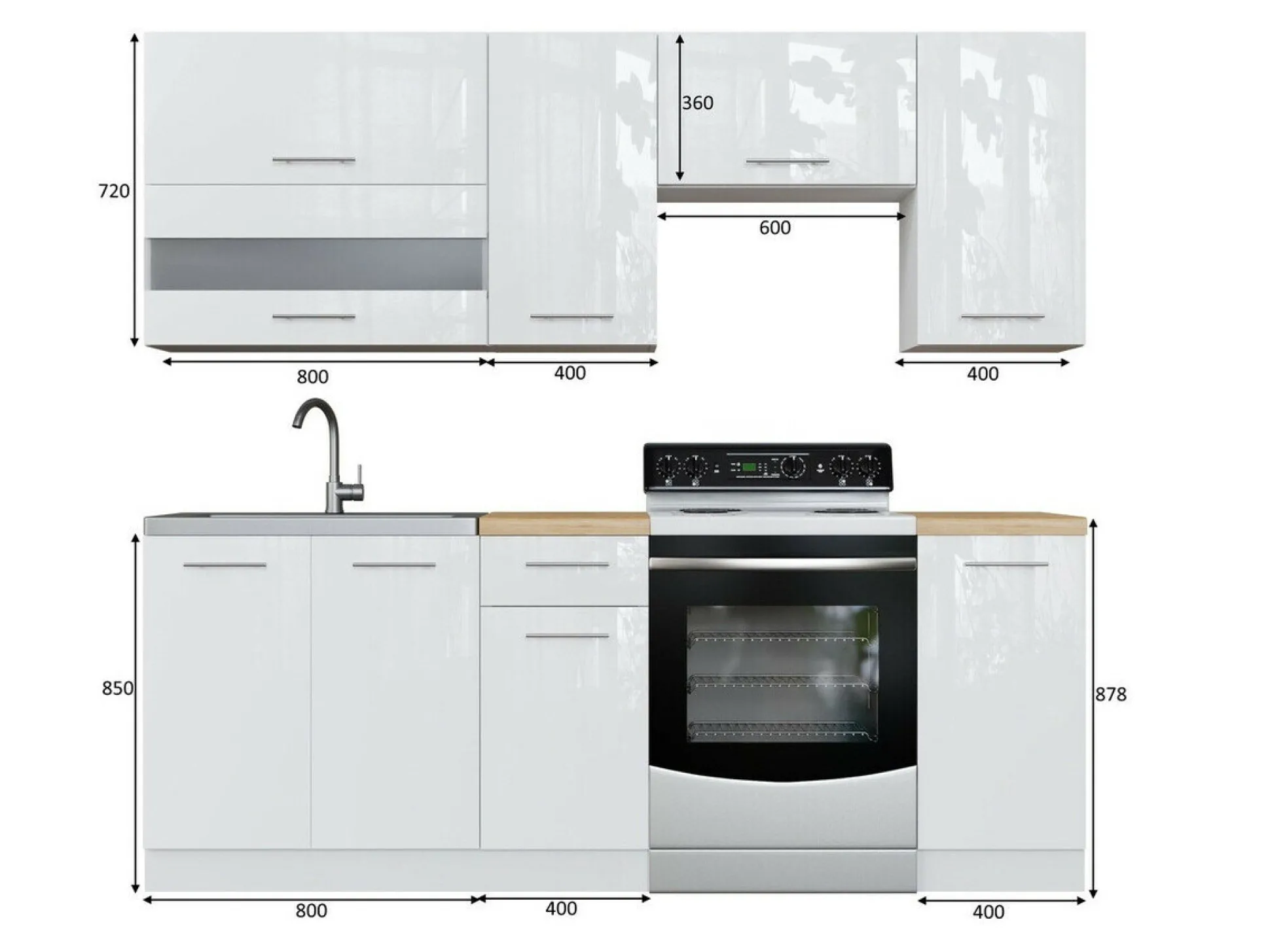 Modulkøkkensæt Tiffa Grey 104