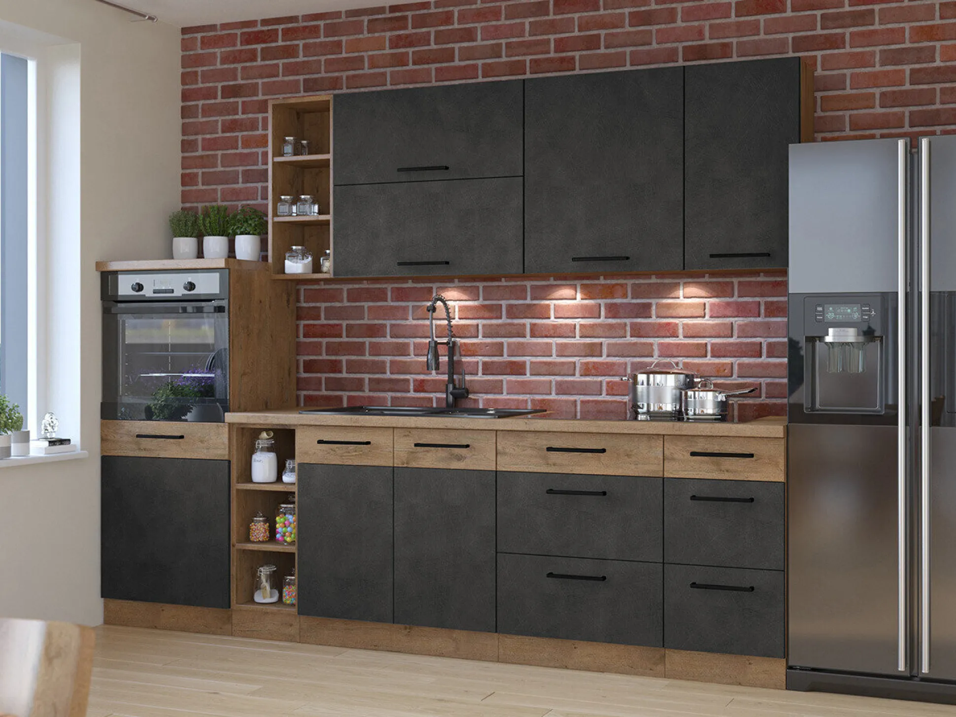 Modulkøkkensæt Wood Grey 137